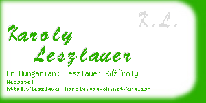 karoly leszlauer business card